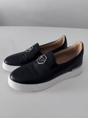 Philipp Plein hexagon-logo slip-on sneakers, Size 41